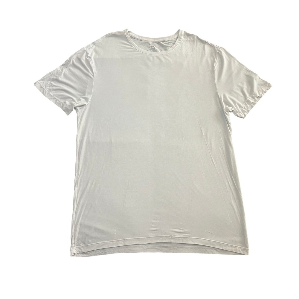David Archy Mens XL White Bamboo Rayon Spandex Stretch Crewneck T-Shirt (1032)